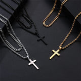 Cross Necklace For Men Mens Cross Necklaces Stainless Steel Cross Pendant Necklace Cross Chain Necklace Gift For Men Boys