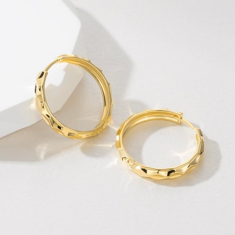 14K Gold Plated Classic Huggie Earrings for Women