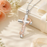 Sterling Silver Cross Pendant Necklace Gift for Anniversary Christmas