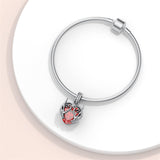 Sterling Silver Cubic Zircon Skeleton Hand Bead Charms