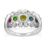 Sterling Silver 2-5 Birthstones Family Ring Gifts for Mother's Day