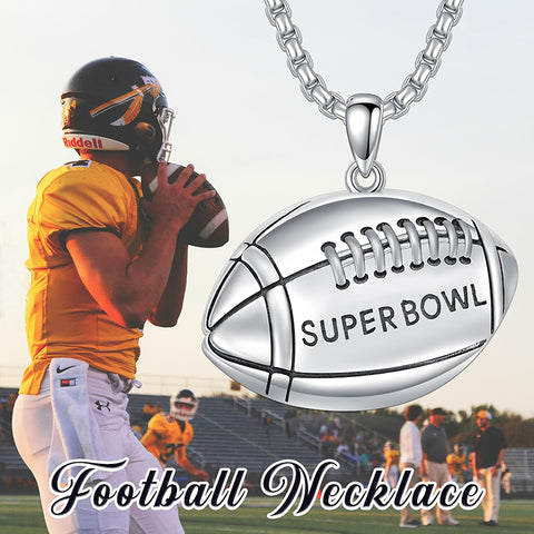 Sterling Silver Hockey Basketball Baseball Soccer Football Sports Pendant Necklace