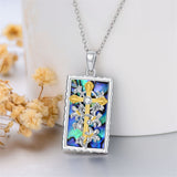 Sterling Silver Lion Semicolon Rose Sunflower Cross Pendant Religious Necklace