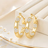 14K Gold Plated Cubic Zircon Hoop Earrings