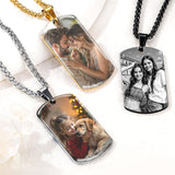Stainless Steel  Personalized Photo Pendant Necklace for Men