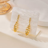 14K Gold Plated Spiraled Pinecone-Inspired Design Studs Earrings  for Women