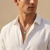 Malachite Turquoise Arrow Pendant Necklace for Men