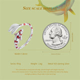 Sterling Silver Adjustable Rings Trendy  Fish Rings for Women and Girls