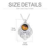 Sterling Silver Tiger Eye Celtic Knot Pendant Necklace