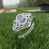 Sterling Silver Personalized High School College Graduation Ring