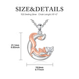 Sterling Silver 12 Month Birthstone Fox Pendant Necklace for Women