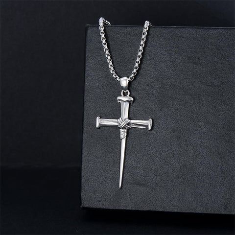 Sterling Silver Crucifix Jesus Pendant Necklace