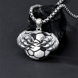 Sterling Silver Bear Claw Basketball Baseball Football Sports Pendant Necklace for Men