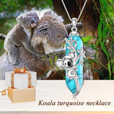 Sterling Silver Turquoise Koala Pendant Necklace