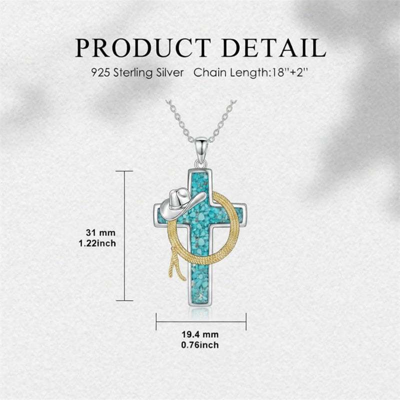 Sterling Silver Cross Pendant Necklace for Women Southwestern Cross Jewelry Gifts
