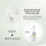 Drop Earrings for Women 925 Sterling Silver Teacup Dangle Earrings for Girls Cute Animal Earrings Animal Jewelry Gift