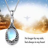 Custom Urn Necklace for Ashes Sterling Silver Moss Agate/Larimar/Moonstone Cremation Jewelry Gifts for Women Men Girls