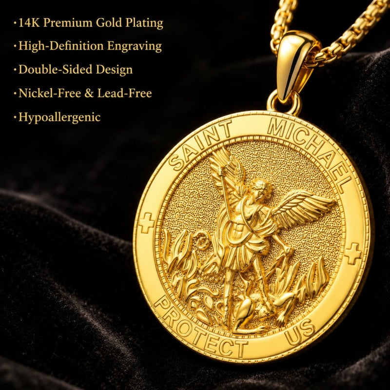Patron Saint Medal Gold Plated Catholic Pendant Christian Religious Necklace Amulet Jewelry