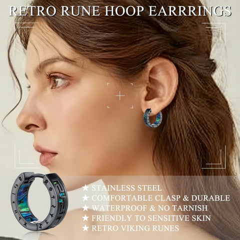 14K Gold Plated  Viking Hoop Earrings