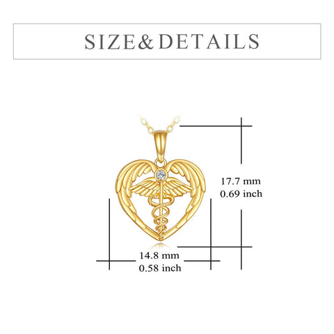 14K Gold Stethoscope Pendant Necklace