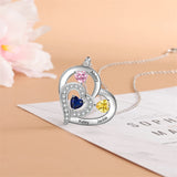 Sterling Silver Personalized Name Birthstone Mothers Necklace for Women
