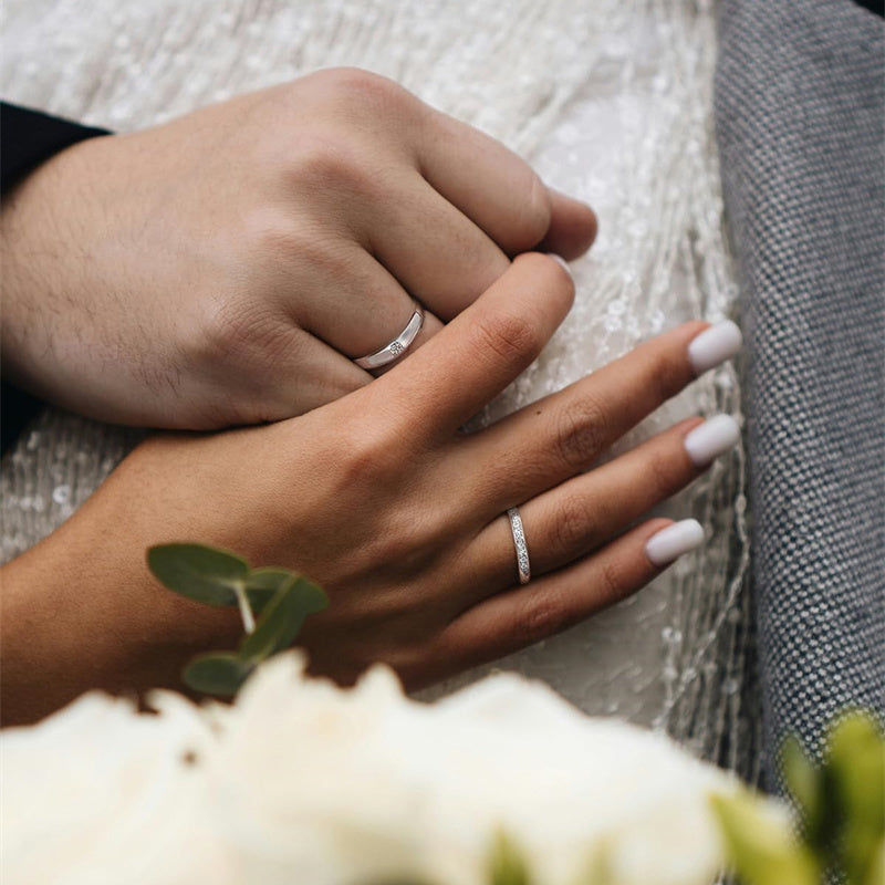 Copper Cubic Zirconia Cubic Adjustable Couple Rings