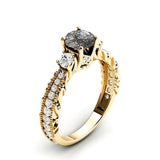 Sterling Silver 10K 14K 18K Personalized Engraved 1 Carat  Round Birthstone Engagement Ring