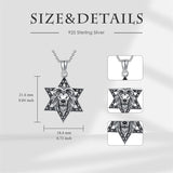 Sterling Silver Amulet Medal Viking Tree of Life Athena Lion Star of David Nefertiti Odin Raphael Pendant Necklace