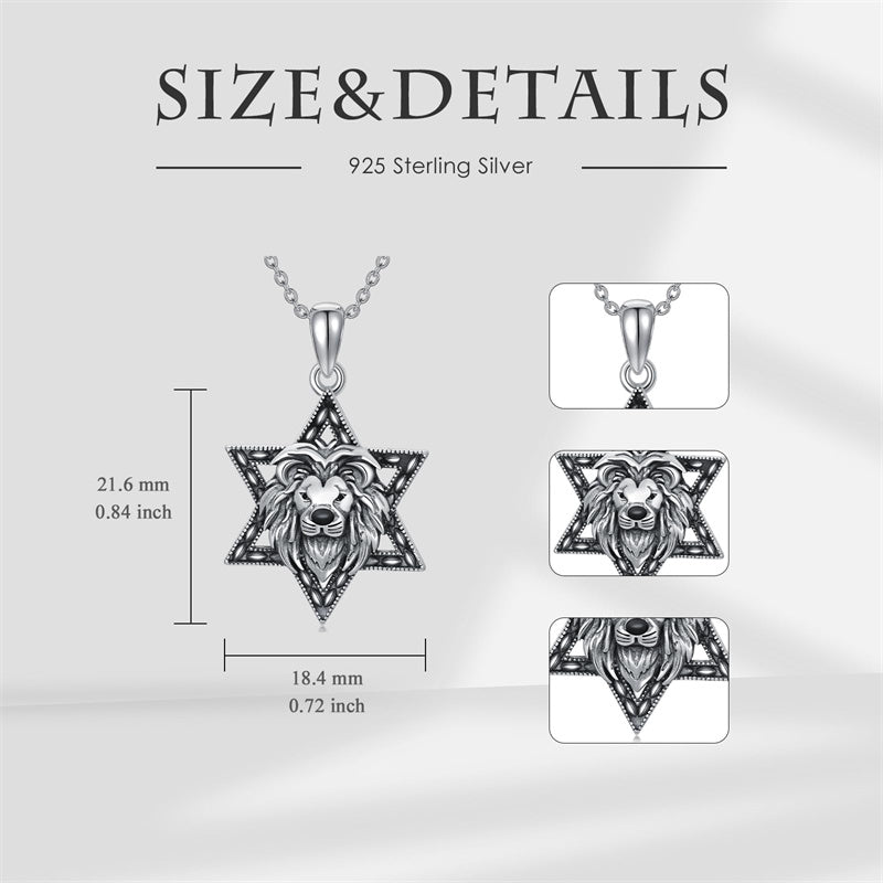 Sterling Silver Amulet Medal Viking Tree of Life Athena Lion Star of David Nefertiti Odin Raphael Pendant Necklace