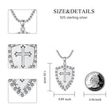 Armor of God Necklace for Men 925 Sterling Silver Shield of Faith Pendant for Boys Jewelry Gift