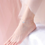 S925 Sterling Silver Adjustable Foot Beaded Rabbit Anklet Bracelet Anklets Jewelry