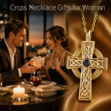 14K Gold Plated Cross Necklace for Women