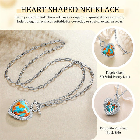 Sterling SilverTurquoise Red Coral Lapis Lazuli Malachite Paperclip Chain Necklace