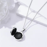 Sterling Silver Personalized Photo &Engraved Round Photo Necklace