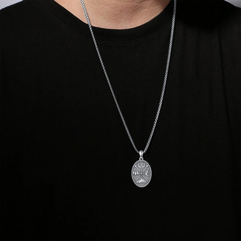 Sterling Silver Deer Bass Fish Wild Duck Fish Hook Pendant Necklace Hunting Jewelry Gifts for Men
