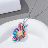 Sterling Silver Crystal Phoenix Pendant Necklace