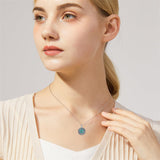 Sterling Silver Turquoise Sand Dollar Pendant Necklace