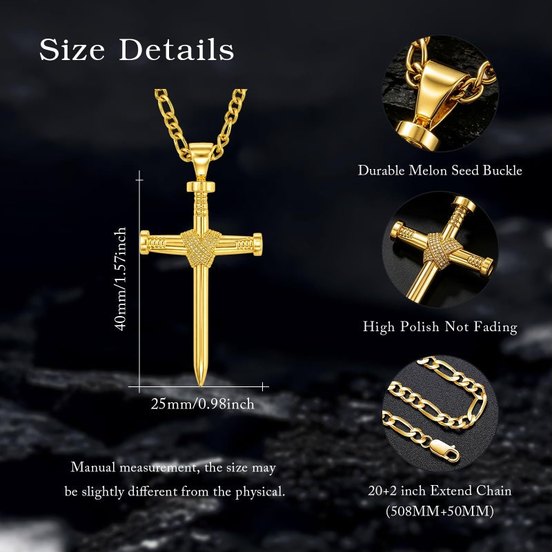 14K Gold  Plated Cross Necklace Simple Religious Jewelry Gift