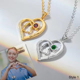 10K 14K 18K Gold Birthstone Stethoscope Pendant Necklace