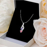 Copper Sterling Silver Personalized 1-6 Simulated Birthstones Mother's Name Heart Pendant Necklace