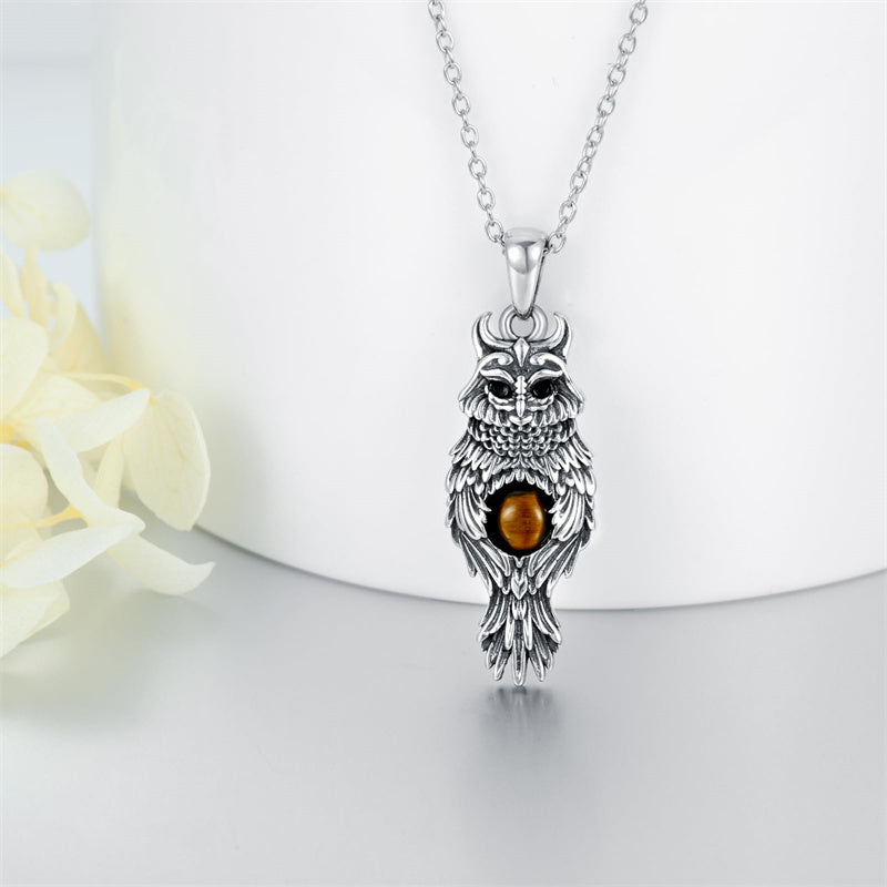 Sterling Silver Blue Jay Eagle Phoenix Owl Pendant Necklace for Women