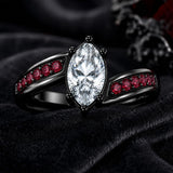 Sterling Silver 10K 14K 18K Gold Custom Engraved  Moissanite Gothic Ring for Women Halloween Gift