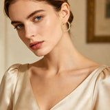 14K Gold Plated Cubic Zircon Hoop Earrings for Women