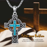 14K Gold Plated Turquoise Cross Pendant Necklace