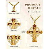 St Michael St Benedict  St Christopher Virgin MaryPendant Necklace 14K Gold Plated Christian Catholic Jewelry