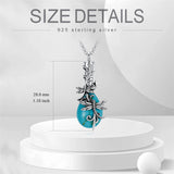 Turquoise Urn Necklace for Ashes Sterling Silver Cremation Jewelry for Ashes Memorial Keepsake Jewelry Gift for Women Men Girls