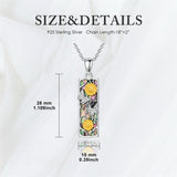Sterling Silver Abalone Shell Bar Cardinal Bee Butterfly Hummingbird Dragonfly Phoenix Pendant Necklace for Women