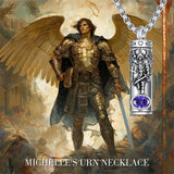 Sterling Silver Saint Michael Urn Necklace for Ashes
