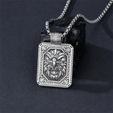Sterling Silver Eagles Wolf Lion Pendant Necklace For Men with Stainless Steel Chain