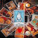 Sterling Silver Turquoise Empress The Lovers  The Moon Wheel Of Fortune The Sun Tarot Card Pendant Necklace
